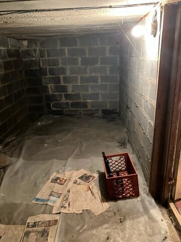 Eradicating Basement Moisture Intrusion In New City, NY - Before Photo
