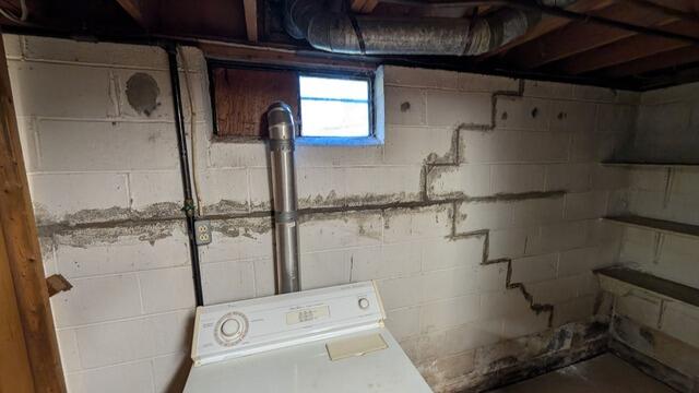 Repairing Cracking Basement Walls In Bridgewater, NJ - Before Photo