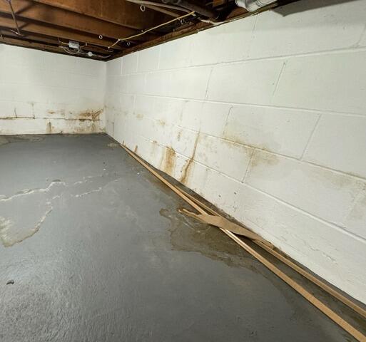 Resolving Basement Water Seepage In Holmdel, NJ - Before Photo