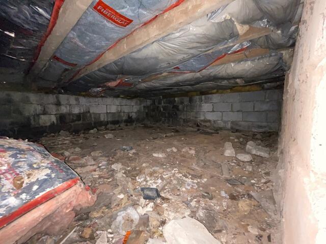 Crawl Space Vapor Barrier in Newark, NJ - Before Photo