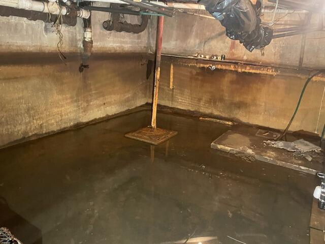 Basement Waterproofing System in Staten Island, NY - Before Photo
