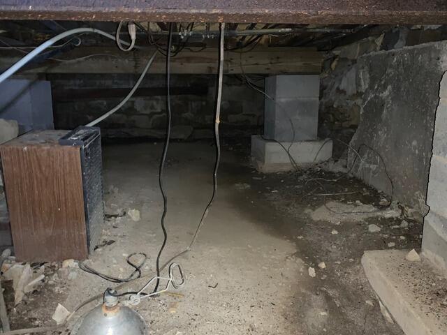Crawl Space Water Seepage Solution In Lambertville, NJ - Before Photo