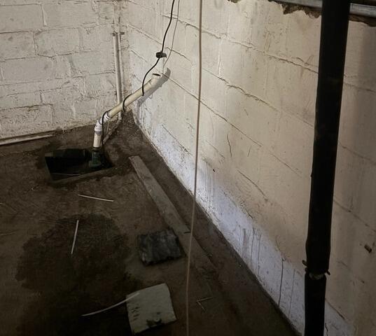 Basement Drainage Solution In Allenhurst, NJ - Before Photo