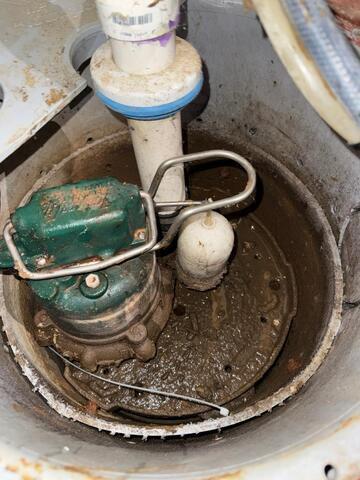 Annual Maintenance on Sump Pump in Moorestown, NJ - Before Photo