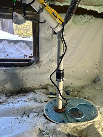 Replacing a Crawl Space Sump Pump During Annual Maintenance in Manchester Township - Before Photo