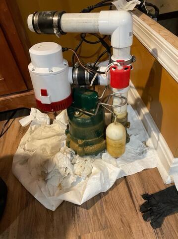 Annual Maintenance on SuperSump Sump Pump System in Baltimore - Before Photo