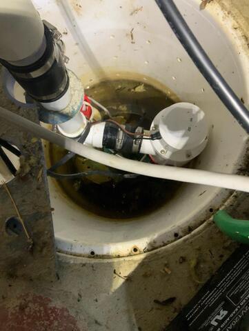 Annual Maintenance Recommended on Sump Pump Systems to Enhance Operation - Before Photo