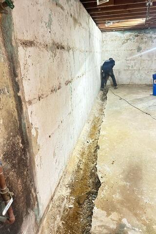 Waterproofing Solution For a Basement in Belford, NJ - Before Photo