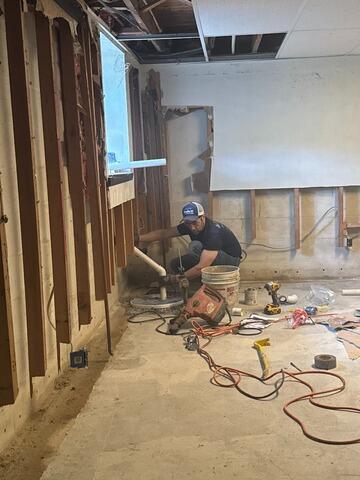 Addressing Basement Water Seepage in West Chester, PA - Before Photo