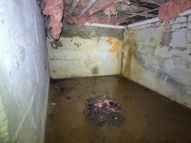 Addressing Basement Water Seepage in Stewartsville, NJ - Before Photo