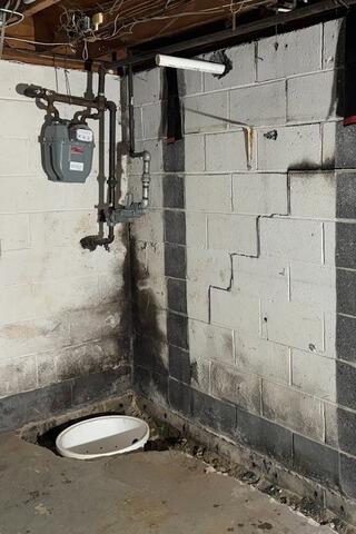 Basement Waterproofing and Wall Stabilization in Marlton, NJ - Before Photo