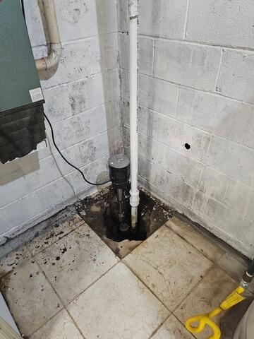 Sump Pump Replacement in Caldwell, NJ - Before Photo