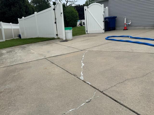 Lifting and Leveling a Driveway in Mount Laurel, NJ - Before Photo