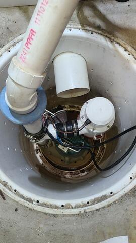 Annual Maintenance on SuperSump Sump Pump System in New Providence, NJ - Before Photo