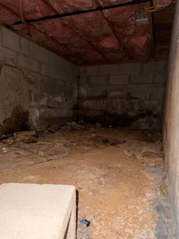 Crawl Space Vapor Barrier in Long Branch, NJ - Before Photo