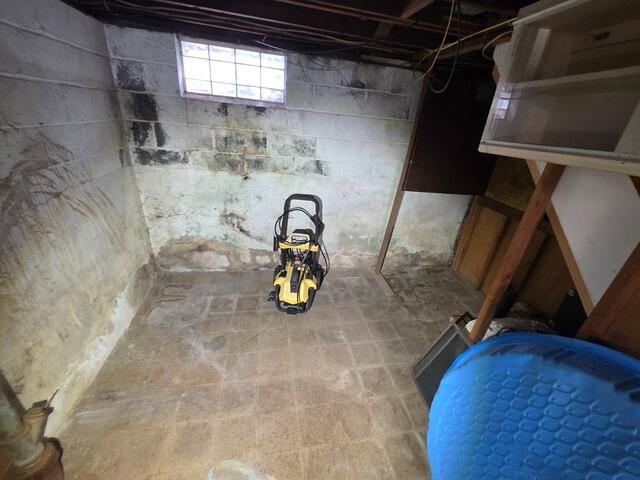 Waterproofing a Wet Basement in Dumont, NJ - Before Photo