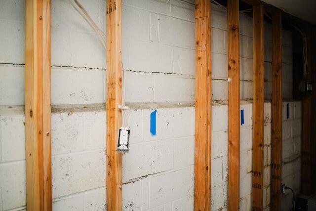 Solution to Bowing Basement Walls in New Providence, NJ - Before Photo