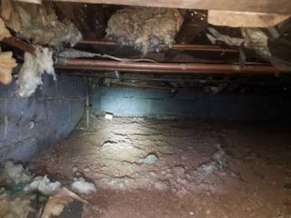 Nasty Crawl Space with Falling Insulation in South Pllainfield, NJ