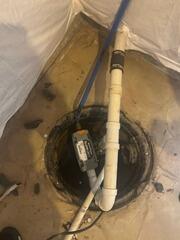 Old Sump Pump Replacement In Warrington, PA Basement