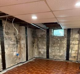 Bowing Wall Repair In Parkville, MD Basement