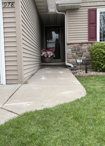 Concrete Driveway and Walkway Repaired with PolyLevel Foam in Neenah, WI - After Photo