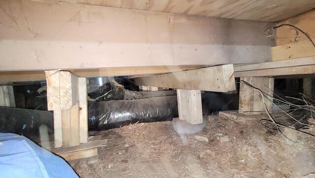 Foundation Support Problems Fixed In Keshena, WI - Before Photo