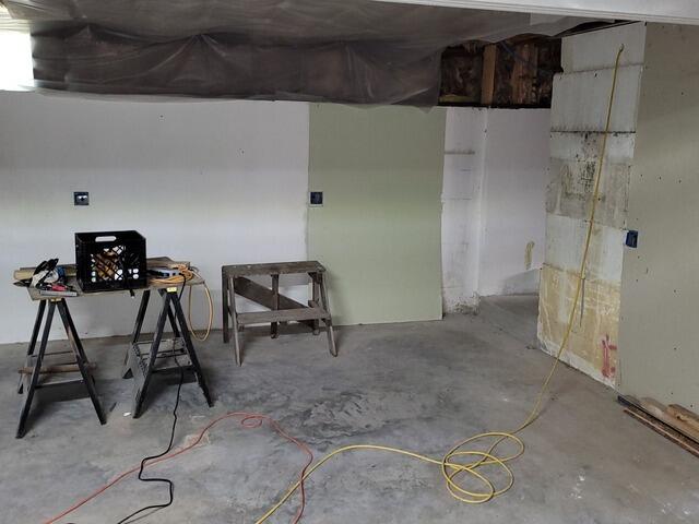 Basement Waterproofing System Solves Flooding & Humidity Issues in Keshena, WI - Before Photo