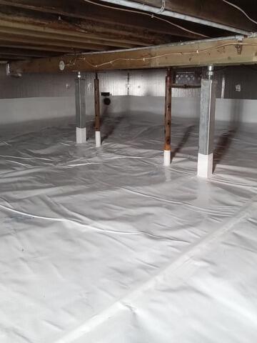 Crawlspace Encapsulation & Water Control System Installed in Wautoma, WI - After Photo