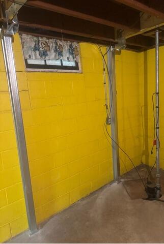 Wall Stabilization System Fixes Bowing, Cracking Basement Walls in Chilton, WI - After Photo