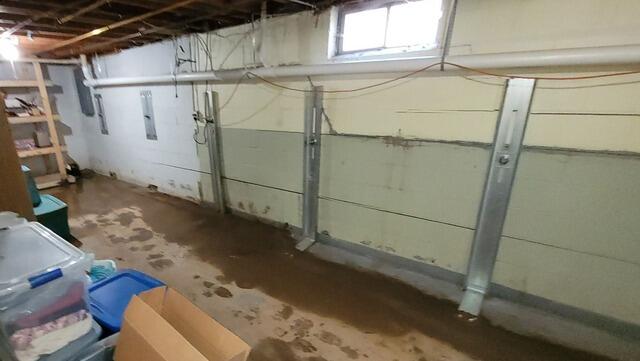 Foundation Cracks Repair and Stabilized in Iron River, MI - Before Photo