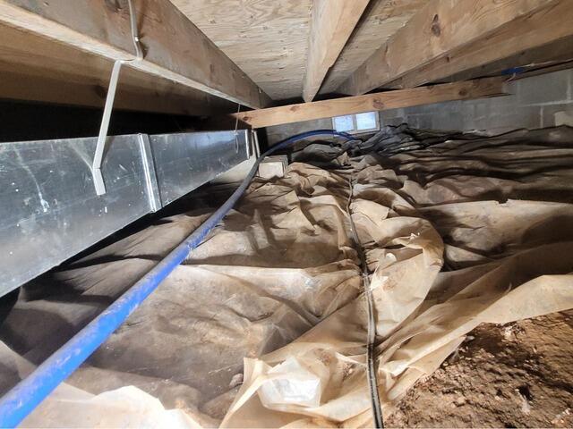 Crawl Space Encapsulated, Insulated and Sealed in Crandon, WI - Before Photo