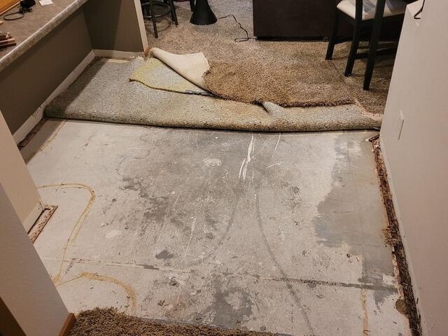 Basement Water Control Installation in Plover, WI - Before Photo