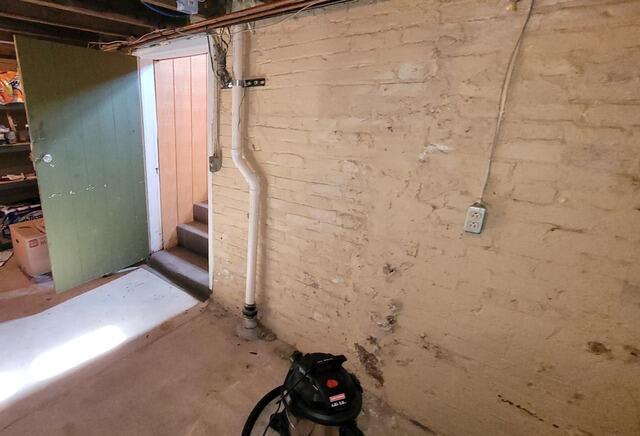 Wet Basement Solutions in Manitowoc, WI - Before Photo