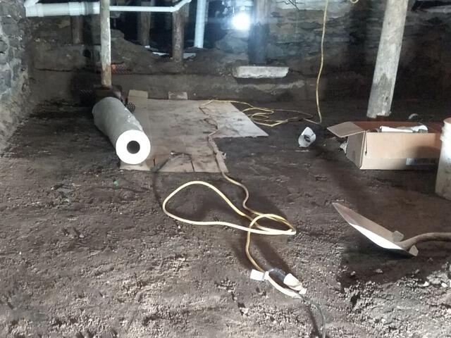 Damp Musty Crawlspace Encapsulated in Suamico, WI - Before Photo