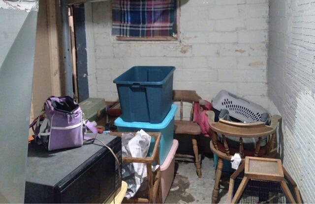 Wet Moldy Basement has Waterproofing System Installed in Two Rivers, WI - Before Photo