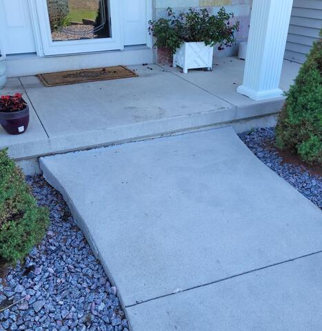 Concrete Leveled and Even with PolyLevel in Eldorado, WI - Before Photo