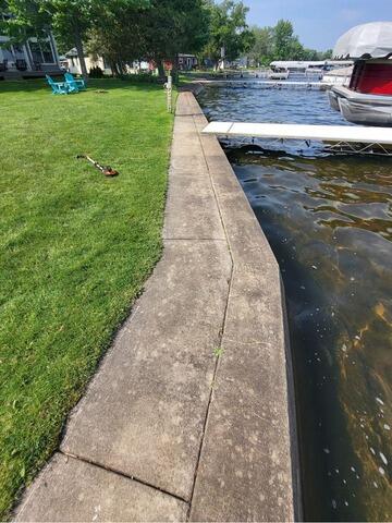 Concrete Boat Dock Walkway Repair  in Shawano, Wi - Before Photo