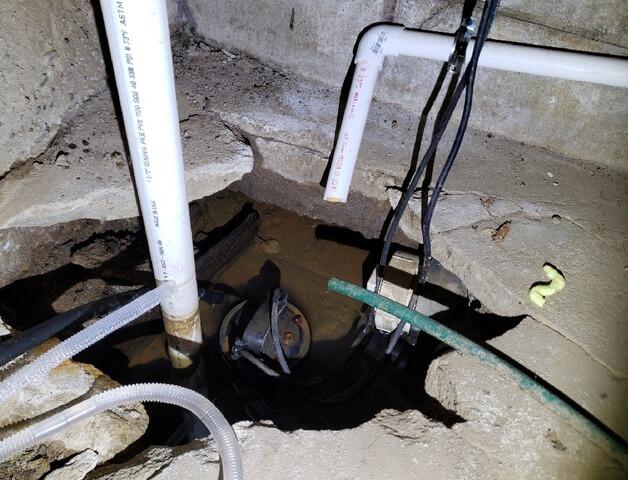 Failing Sump Pump Replacement in Elcho, WI - Before Photo