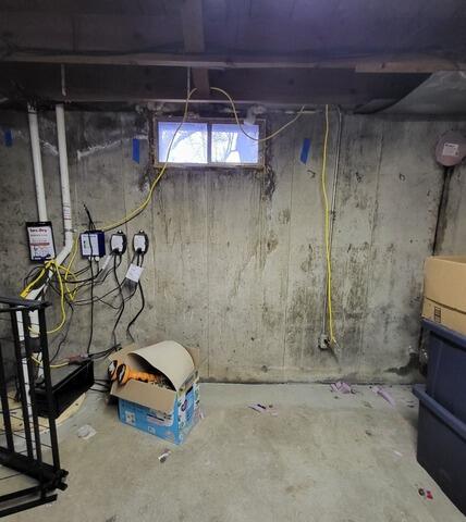 Egress Windows Added as Part of Basement Remodeling Project In Marinette, WI - Before Photo