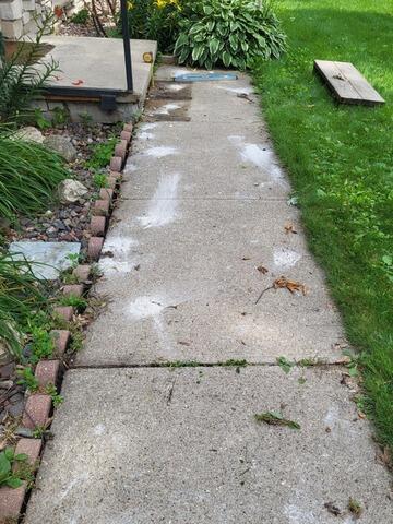 Sunken Concrete Sidewalk Leading up to Front Steps of Home Lifted in Brandon, WI