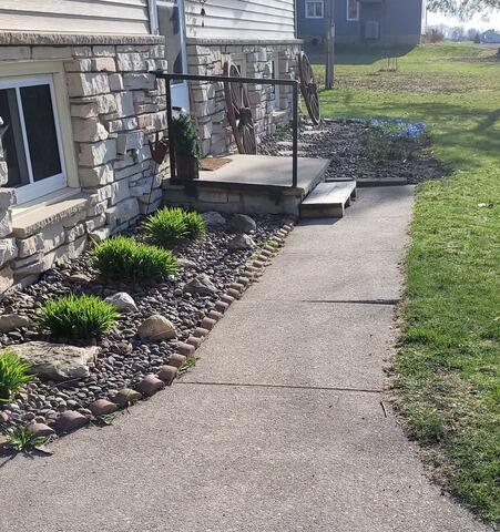 Sunken Concrete Sidewalk Leading up to Front Steps of Home Lifted in Brandon, WI
