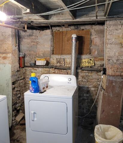 Failing Brick Foundation Permanently Stabilized with EverBrace Wall Panels in Sheboygan, WI - Before Photo