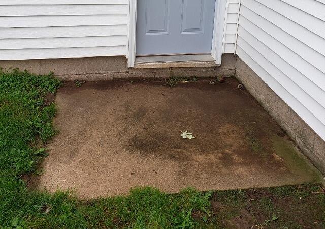 Concrete Slab Lifting and Leveling in Krakow, WI - Before Photo