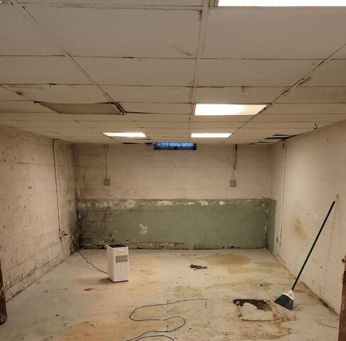 Basement Waterproofing System Installation & Repair in Cedar Grove, Wi - Before Photo