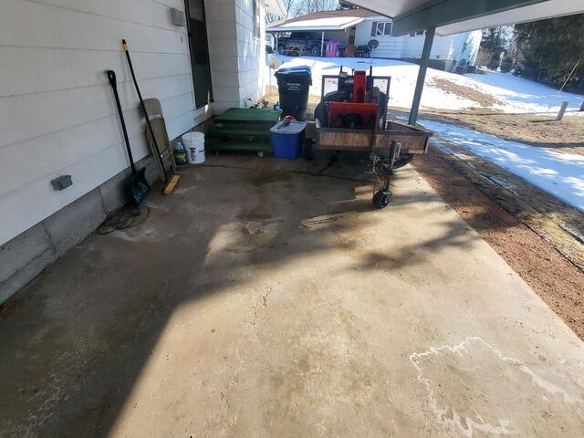 Concrete Repair Completed on Patio in New London, WI - Before Photo