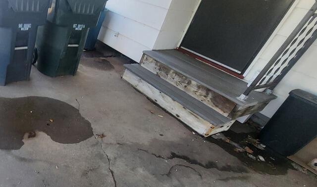 Failing Concrete Patio Repaired in New London, WI - Before Photo