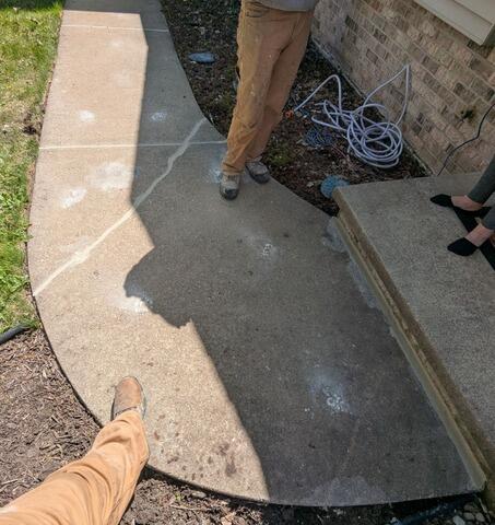 Concrete Walkway and Front Step Lifted and Leveled in Oshkosh, WI