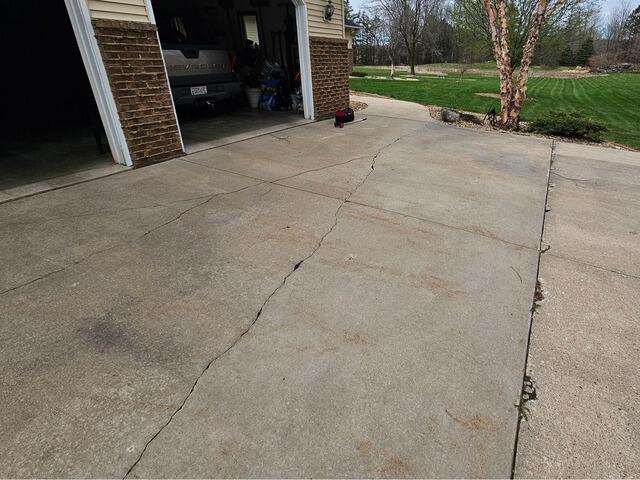 Cracked Concrete Repair in Marshfield, WI - Before Photo