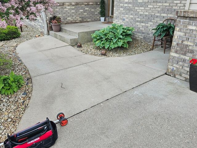 Sunken Concrete Repair in Marshfield, WI - Before Photo