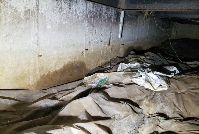 Damp Musty Crawlspace Repair in Marshfield, WI - Before Photo